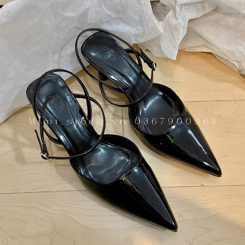 Giày da trơn bóng mũi nhọn ZR xuất fullbox MS