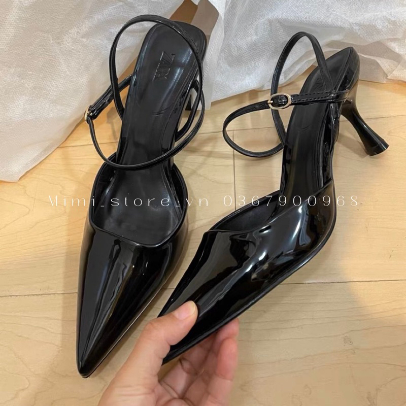 Giày da trơn bóng mũi nhọn ZR xuất fullbox MS