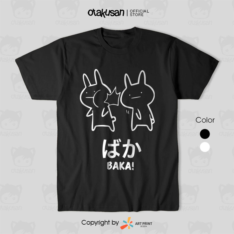 Áo thun BAKA Rabbit Japanese Kawaii (Black/White) ngắn tay