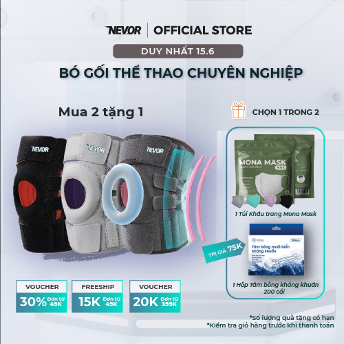 Bó Gối Nevor Cao Cấp BDG12 Hỗ Trợ, Bảo Vệ Và Phòng Tránh Chấn Thương Khi Đá Bóng, Tập Gym, Và Các Môn Thể Thao Khác.