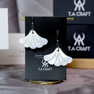 Khuyên tai t.a craft xà cừ trắng - mã tabto00031