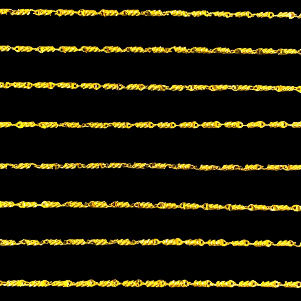 Dây chuyền nam nữ mạ vàng 24k - vòng cổ dạng ống trúc kích thước 60cm ko phai màu.