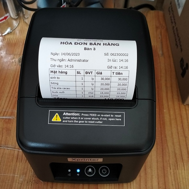 Máy in hóa đơn Xprinter Q80C khổ giấy K80, in hoá đơn trên máy tính