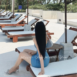 V71 - Đầm Demin 2s hoa ngực