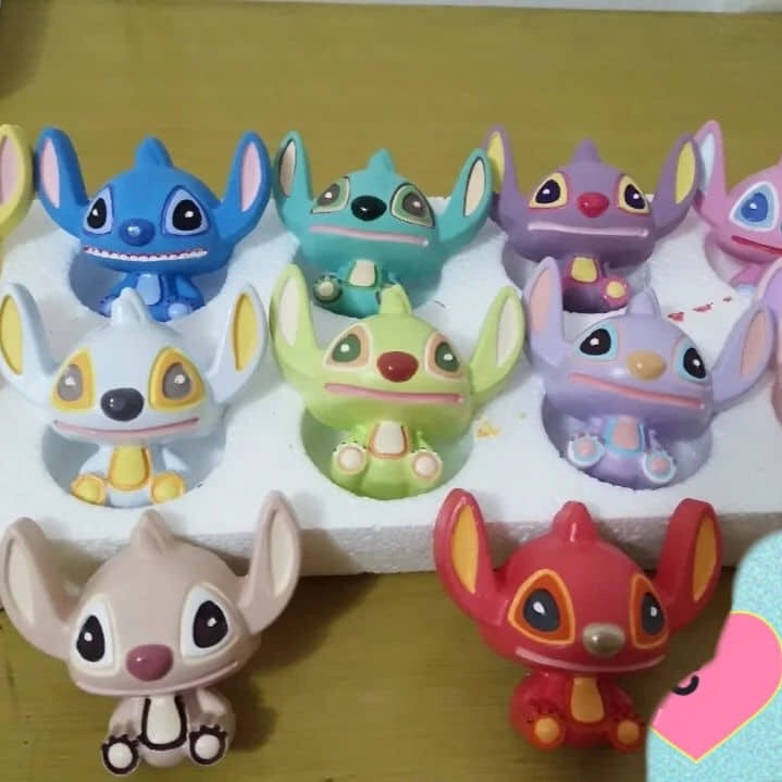 Tượng thạch cao stitch 2d size 5cm