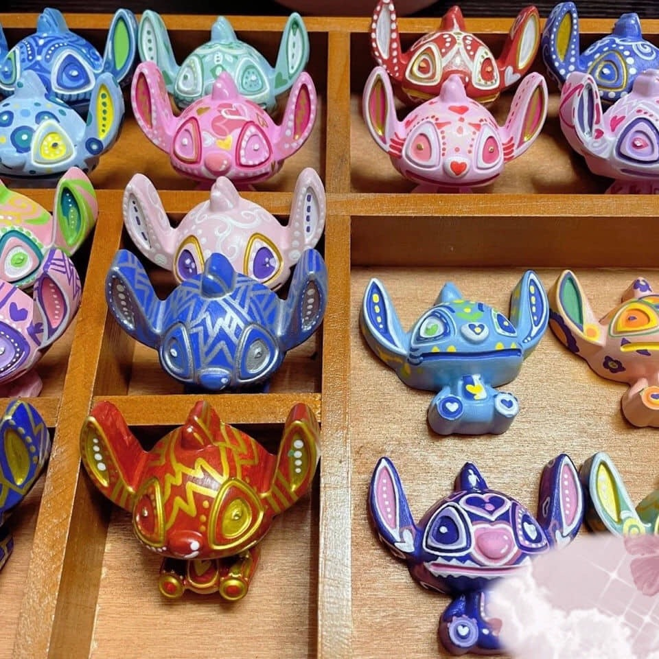 Tượng thạch cao stitch 2d size 5cm