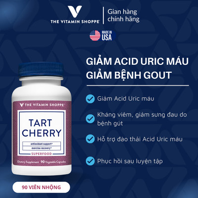 Viên Uống Hỗ Trợ Giảm ACID URIC Máu - Giảm Gút THE VITAMIN SHOPPE Tart Cherry 90 viên