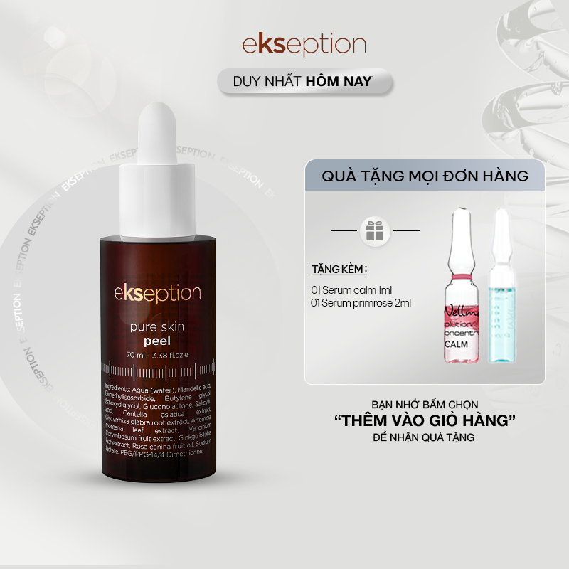 Tinh chất peel da Ekseption Pure skin 70ml kiểm soát bã nhờn, giảm mụn