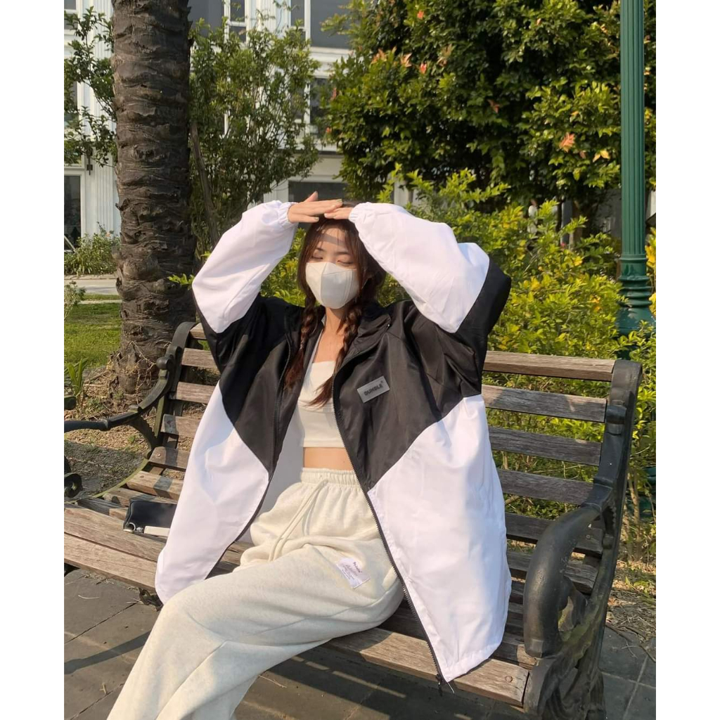 Áo Khoác Dù 2 Lớp Dumble Form Rộng phối màu, Áo Khoác Gió Unisex Nam Nữ