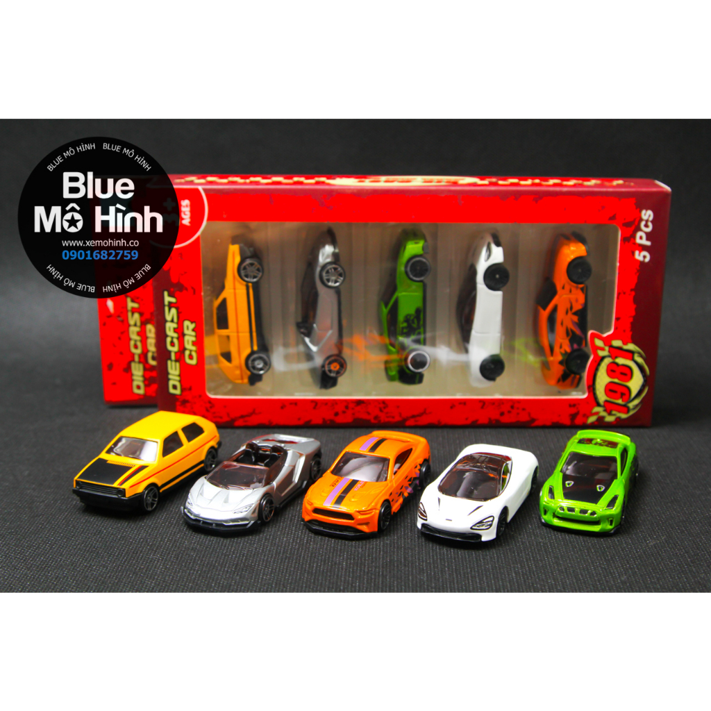 Set 5 xe mô hình bằng kim loại 1:64