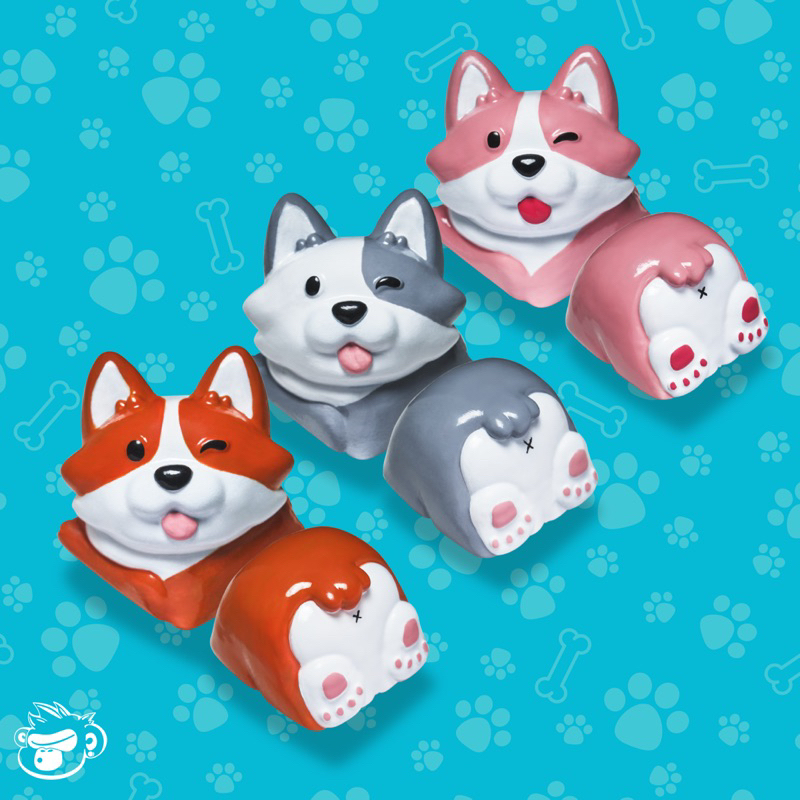 Corgi family keycap, 3 màu sắc chờ bạn đến bắt | keycap cho bàn phím cơ