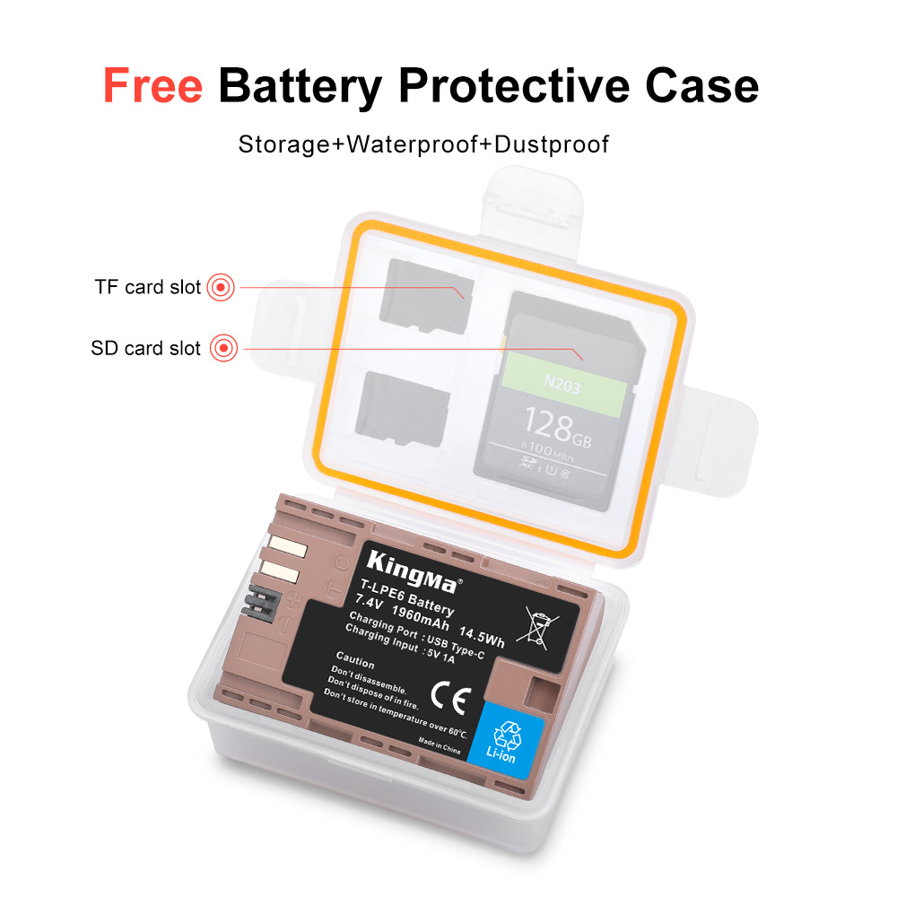 Pin sạc đôi Kingma Ver 3/ Ver 4/ Ver 5 for Canon LP-E6/ E6NH