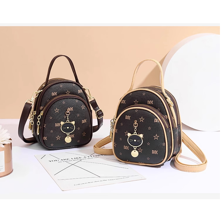 Balo nữ thời trang balo mini phụ kiện mèo treo xinh xắn dễ thương