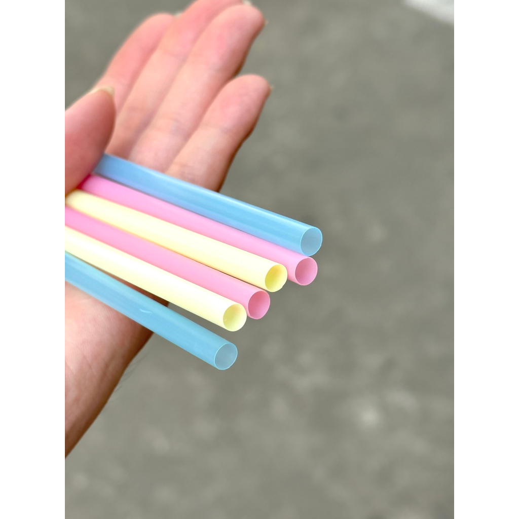 HÀNG NHẬT - Set 40 ống hút 21cm có đầu khuấy an toàn, có thêm 1 đầu muỗng, dùng múc đồ ăn