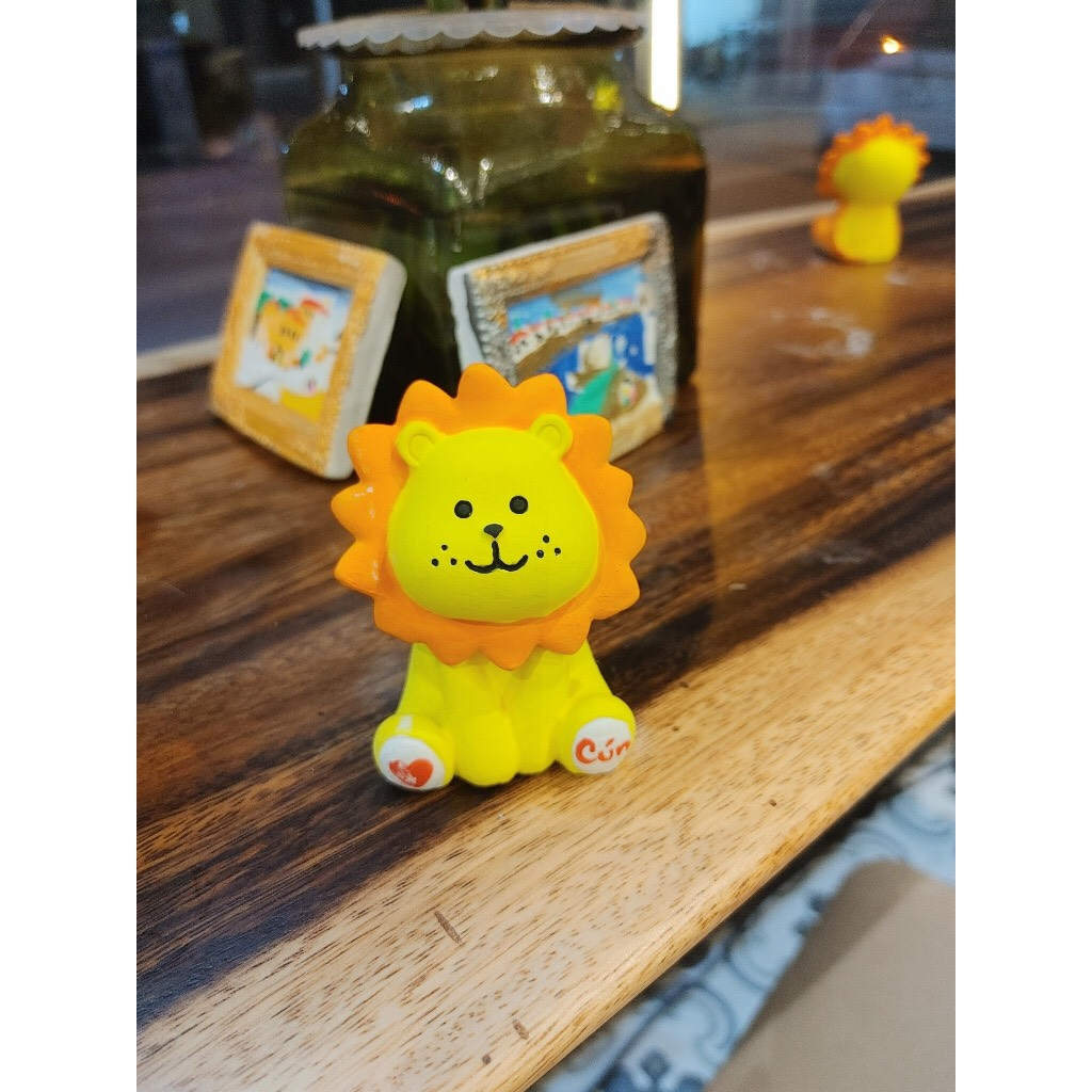 Tượng thạch cao mini 3D Sư Tử đáng yêu-6cm