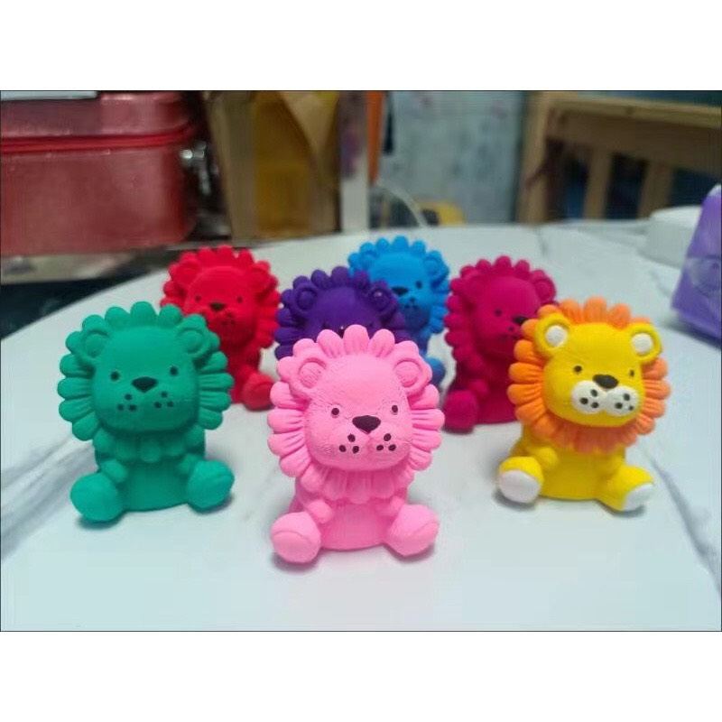 Tô tượng thạch cao sư tử mặt trời 2D size 6cm