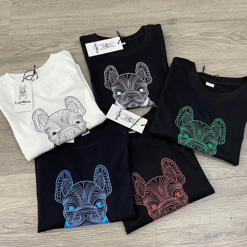 Set bộ chó Life.work áo cotton kết hợp quần da cá siêu đẹp cho bé trai bé gái size từ 12-30 cân