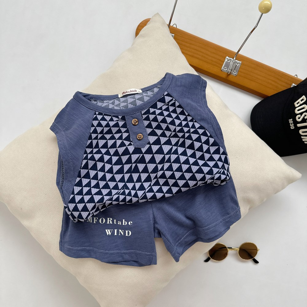 Set bộ sát nách họa tiết đặc biệt, chất liệu cotton thấm hút mồ hôi chống nấm mốc tốt, bebukidsstore SB1564