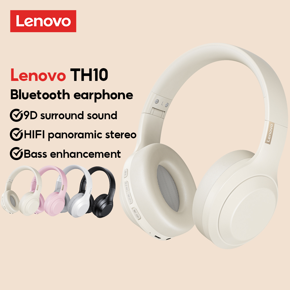 Tai nghe Lenovo  TH10 không dây bluetooth 5.0 âm thanh nổi giảm ồn thoải mái chống thấm nước có mic thích hợp cho Android IOS PC