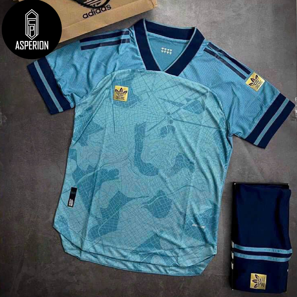 Bộ quần áo bóng đá, áo đá banh mẫu 3 lá không logo vải fex thái cao cấp