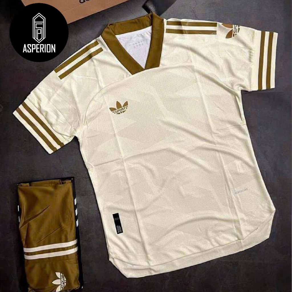 Bộ quần áo bóng đá, áo đá banh mẫu 3 lá không logo vải fex thái cao cấp