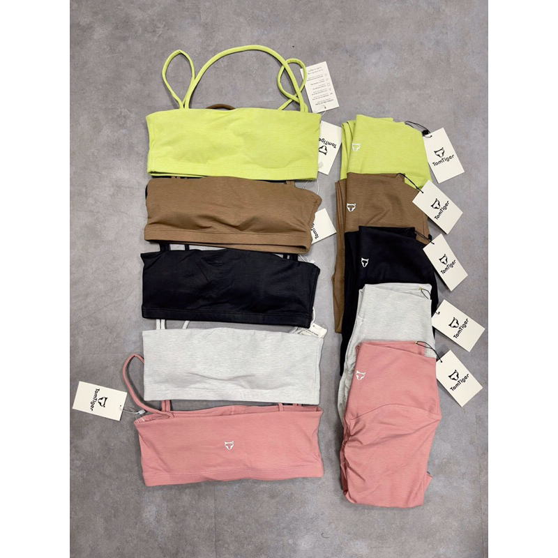 Bộ tập thể thao gym yoga nữ dài Tomtiger chất vải thun poly quảng châu da cao cấp, bra ống hai dây siêu xinh luôn nha.