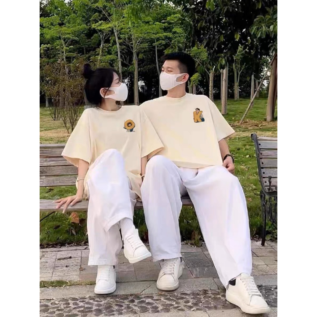 Áo đôi Thun hè Nam Ok  , Áo thun nam và nữ, from rộng, chất mát, mặc không xù - FANI