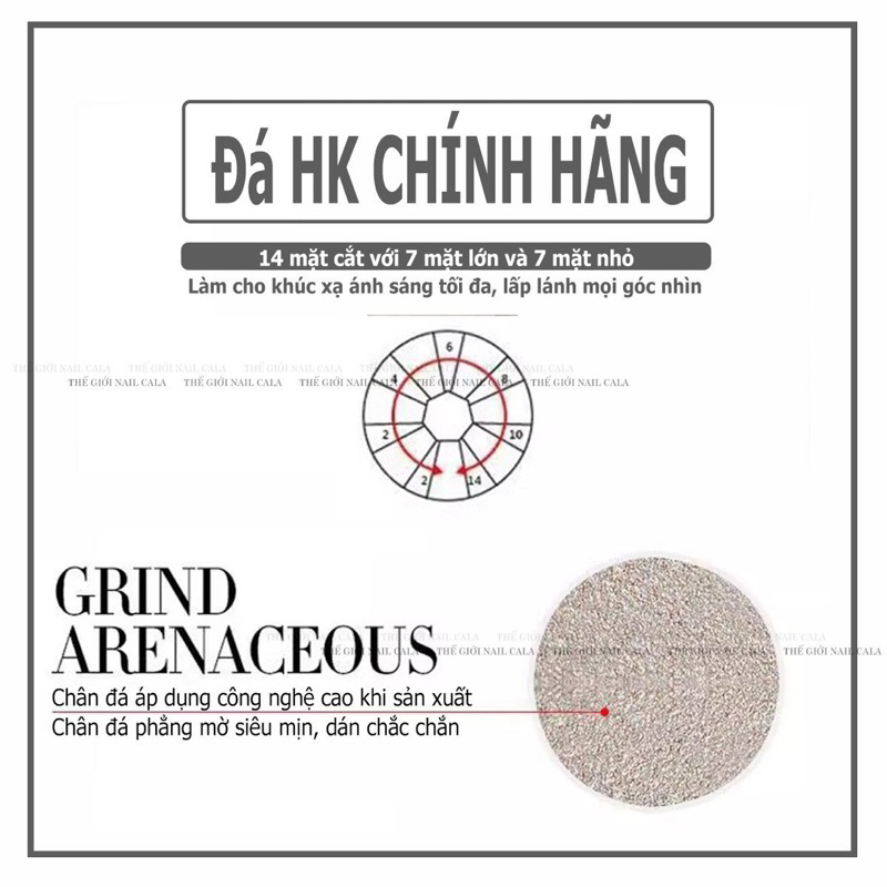 Đá hk trắng 7 màu - Đá trắng lẻ size , đá 7 màu lẻ số , Đá trắng size nhỏ gói 1440 viên