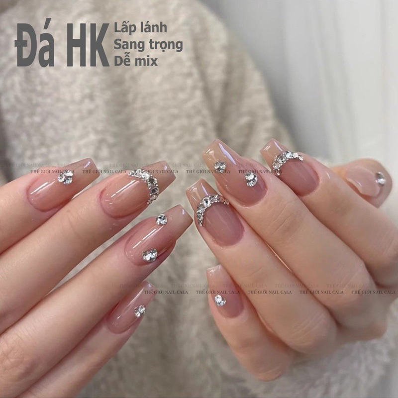 Đá hk trắng 7 màu - Đá trắng lẻ size , đá 7 màu lẻ số , Đá trắng size nhỏ gói 1440 viên