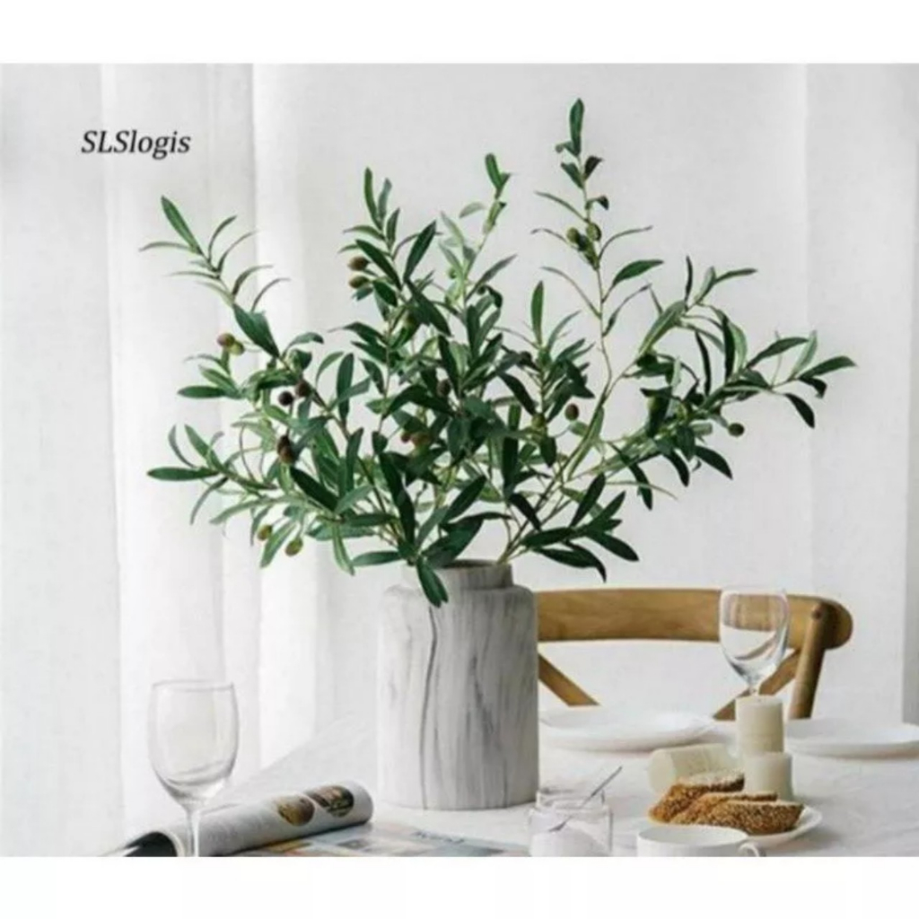 Cành oliu giả trang trí decor nhà cửa, sự kiện bền đẹp