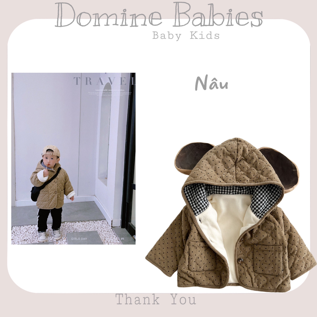 ÁO Khoác trần bông siêu dày , siêu ấm mùa đông cho em bé trai và em bé gái mẫu mới