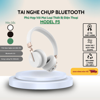 Tai Nghe Chụp Bluetooth P3, Nghe Nhạc Liên Tục 15h, Phù Hợp Với Mọi Loại Thiết Bị Điện Thoại