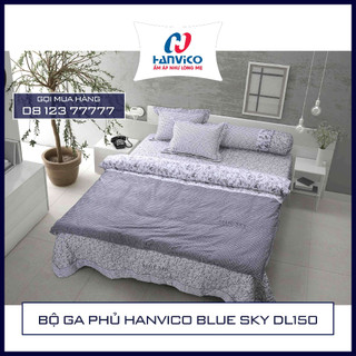 Xả hàng thanh lý - sp trưng bày - bộ ga phủ hanvico blue sky dl150 - hàng chính hãng