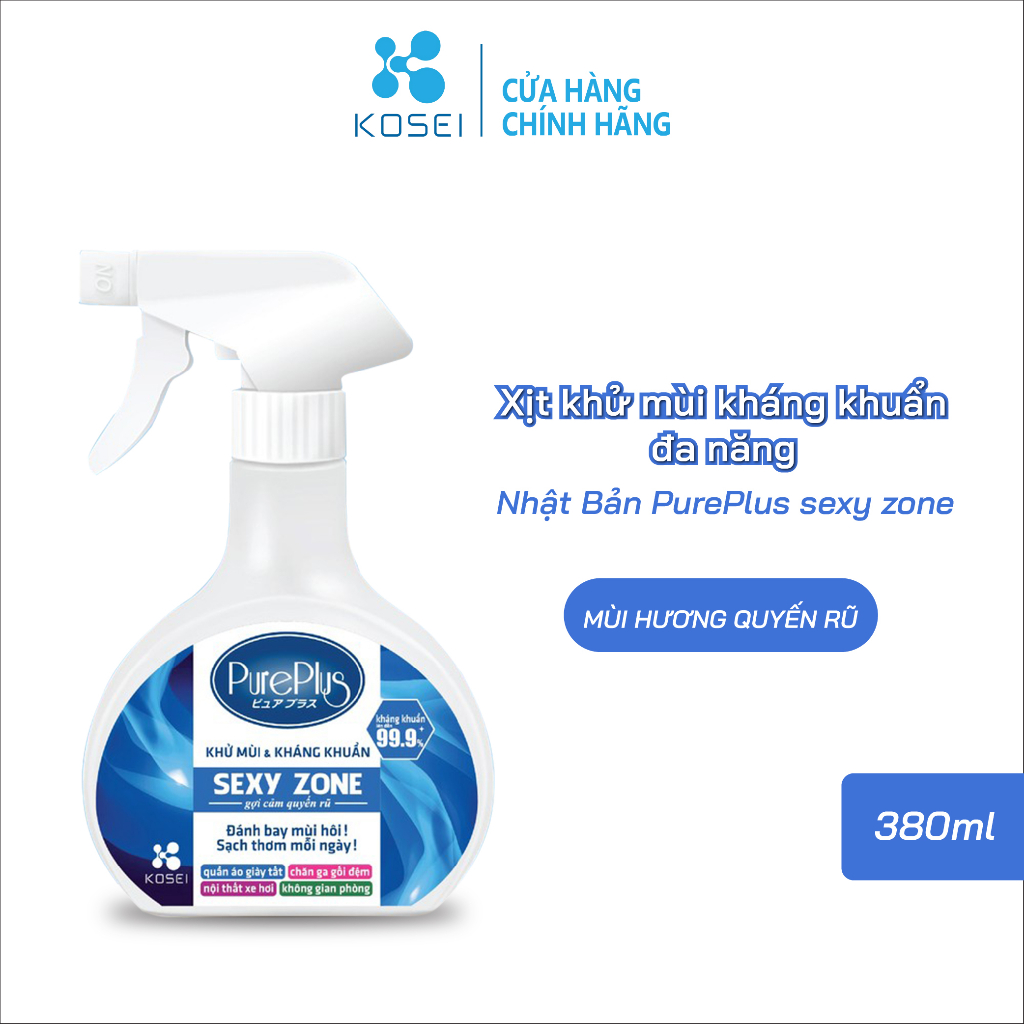 Xịt khử mùi kháng khuẩn đa năng Nhật Bản PurePlus sexy zone chai xịt 380ml mùi hương quyến rũ - KOSEI