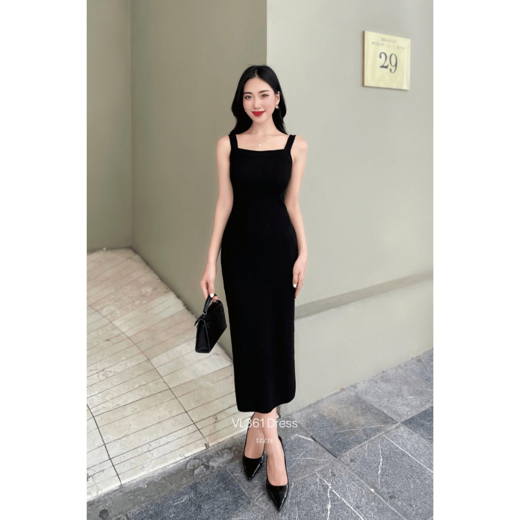 Váy cổ vuông dáng dài VL361