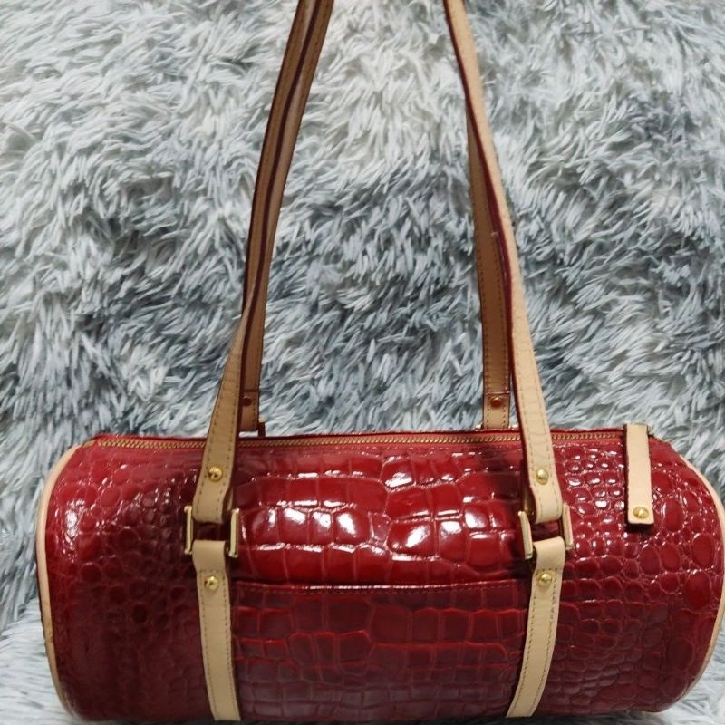 Túi M64 si hiệu PAT Korea da bò dập vân cá sấu 30cmx đường kính 12cm