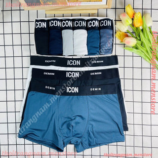Combo quần lót nam boxer thun lạnh icon co giãn 4 chiều, sịp đùi nam, quần sịp nam thun lạnh, co giãn boxer icon denim