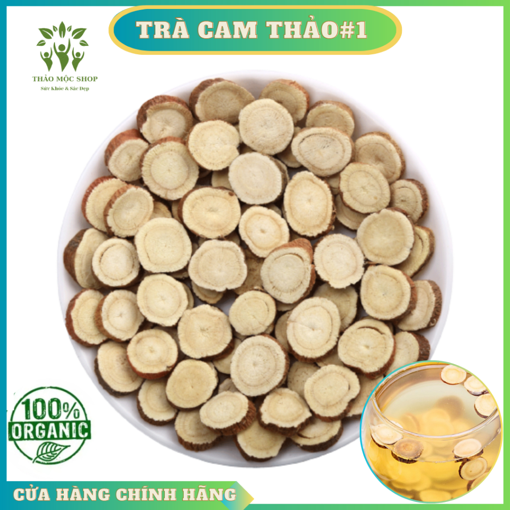 Cam Thảo Lát 100gr Sấy Khô Tự Nhiên Loại Đẹp Vàng Ngọt Thanh Nhiệt Giải Độc Bồi Bổ Cơ Thể