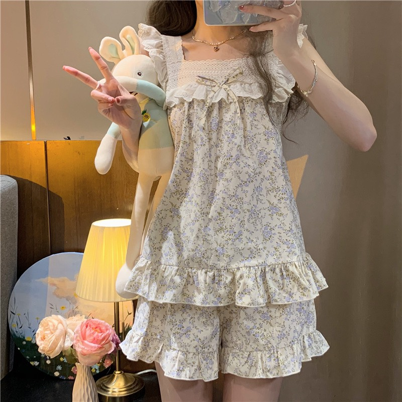 SP152 Set đồ ngủ dễ thương Bộ đồ ngủ mặc nhà hàng Quảng Châu cao cấp