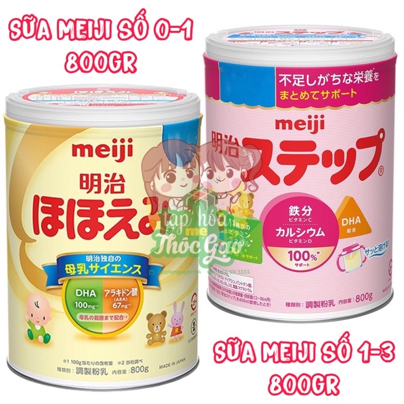 Sữa Meiji nội địa Nhật đủ số 0-1 và 1-3 lon