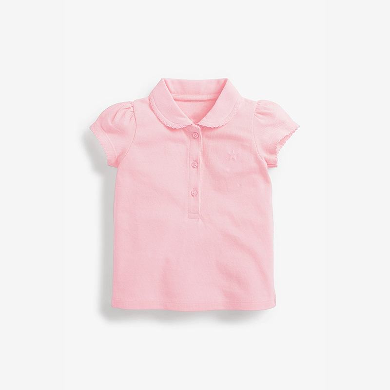Mã 53023 áo thun lascote cổ polo màu trắng thoáng mát cho bé gái của Little Maven