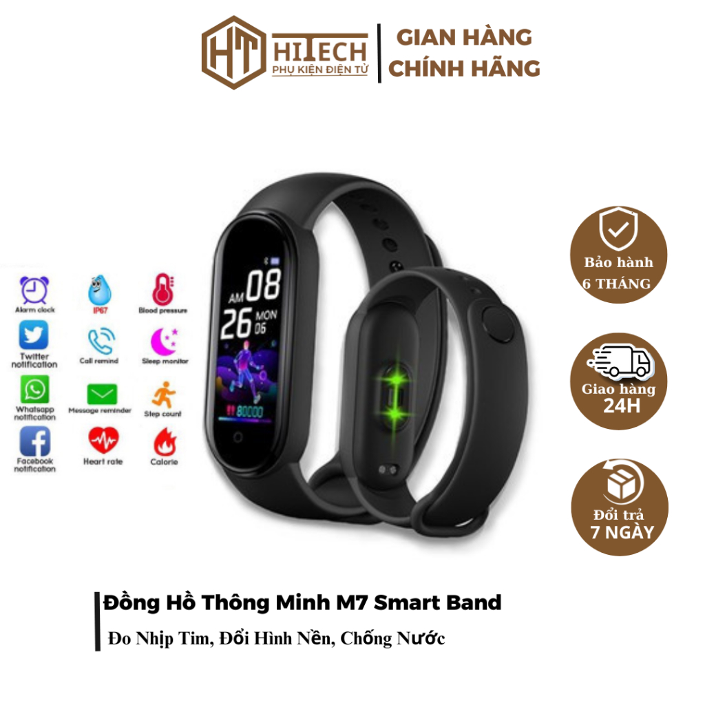 Đồng Hồ Thể Thao M7 Smart Band, Smart Watch, Theo Dõi Cơ Thể - HiTech