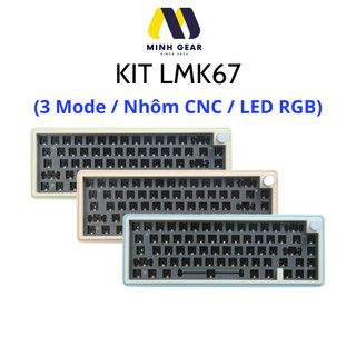 Kit bàn phím cơ lmk67 rgb mạch xuôi kết nối 3 chế độ