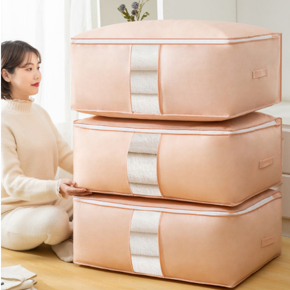 Túi Vải Đựng Quần Áo Chăn Màn Không Dệt Đa Năng Kích Thước Lớn Cao Cấp Có Ô Cửa Sổ Trong Suốt 88400 Shop Buon 88