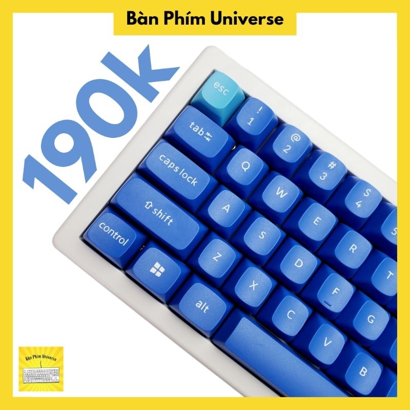 Keycap minimalist xanh dương sáng - keycap pbt profile OEM 126 phím - keycap double shot bàn phím cơ - bàn phím univese