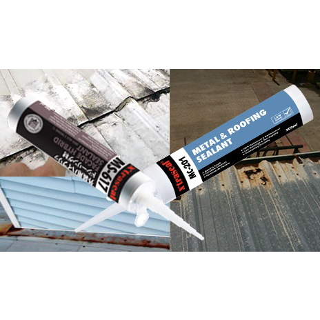 Keo silicon chống dột mái tôn, chống thấm sàn, dán, làm ron alu X'traseal MS-617 và chống dột mái tôn MC-201