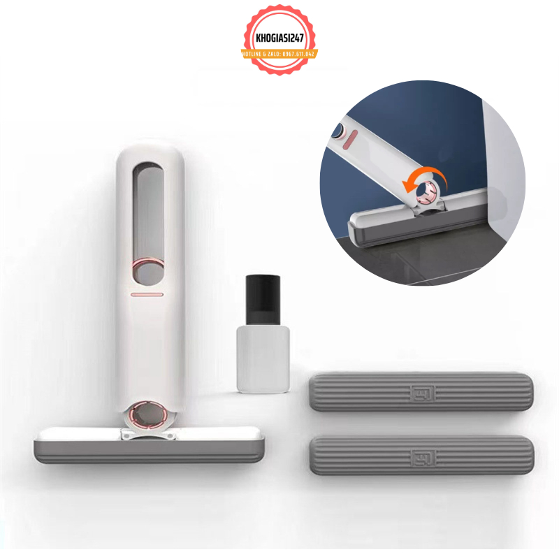 Cây lau nhà mini tự vất thông minh, thiết kế đầu xoay 120 độ có thể gấp gọn , miếng lau bọt biển mềm mại, hút bụi tốt