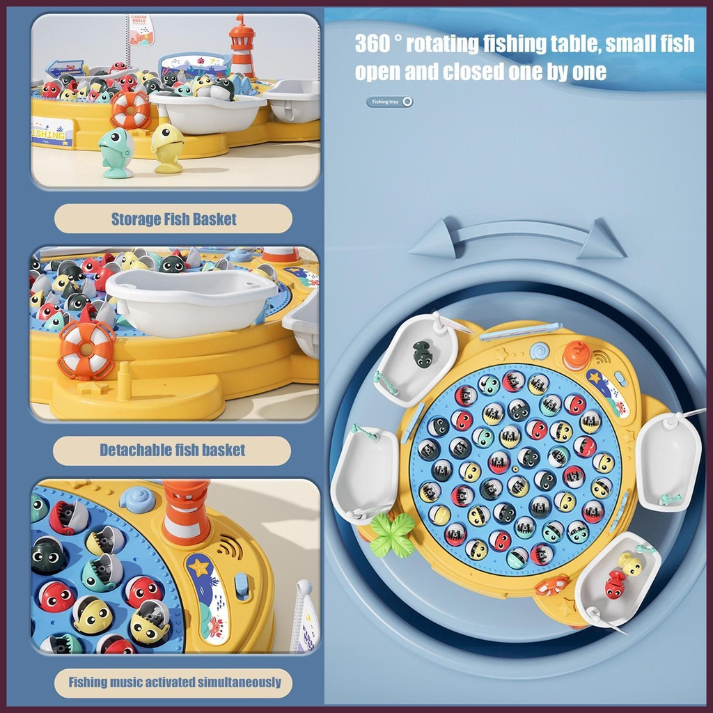 Bộ Đồ Chơi Câu Cá Nam Châm Xoay Vòng Vui Nhộn Cho Bé