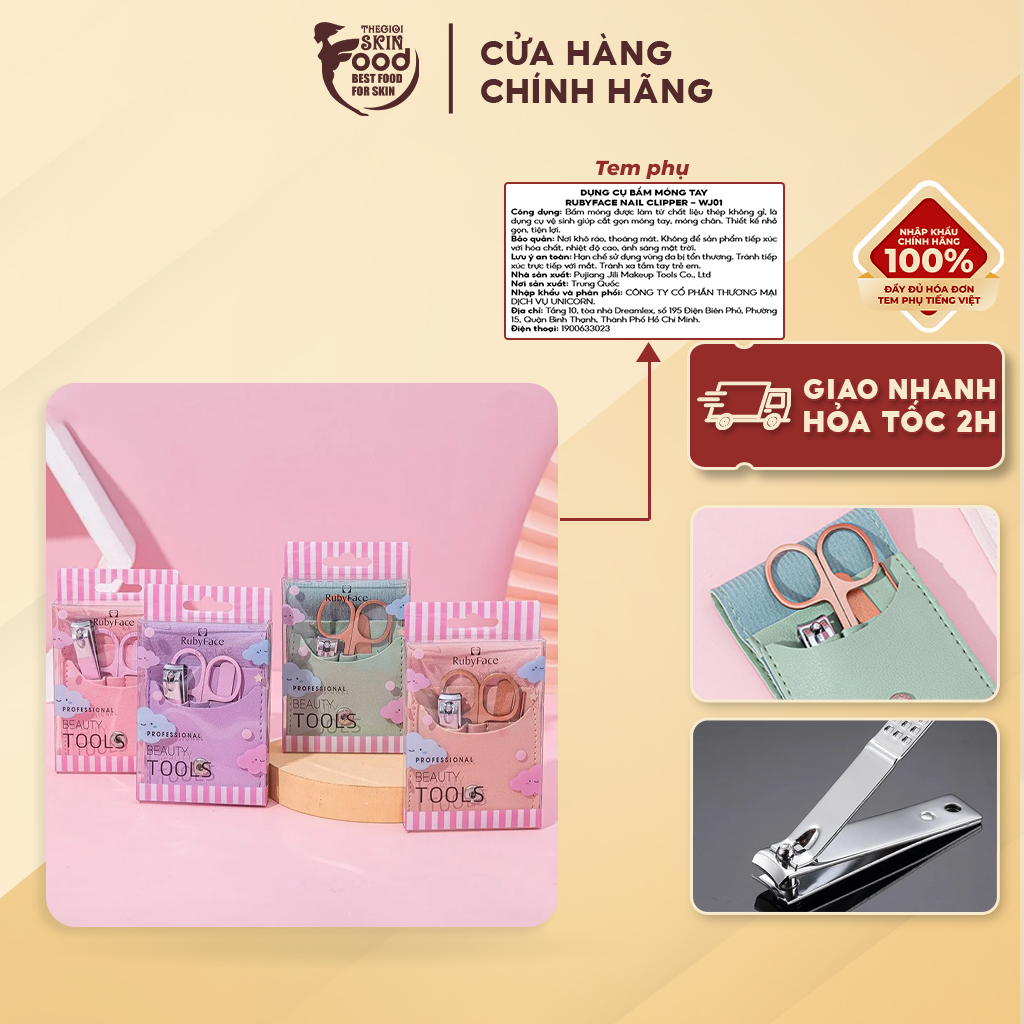 [NHẬP KHẨU] Dụng Cụ Cắt Dũa Móng Tay Đa Năng, Tiện Lợi RubyFace Manicure - Màu Ngẫu Nhiên