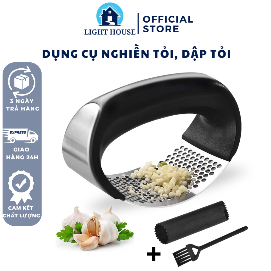 Dụng Cụ Nghiền Tỏi, Ép Tỏi Dập Hành Cầm Tay Bằng Inox Không Gỉ Dạng Vòm Dễ Dàng Sử Dụng